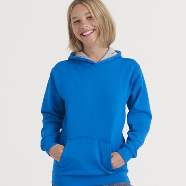 Children's Contrast  Varsity Hooded Sweatshirt by AWD Thumbnail